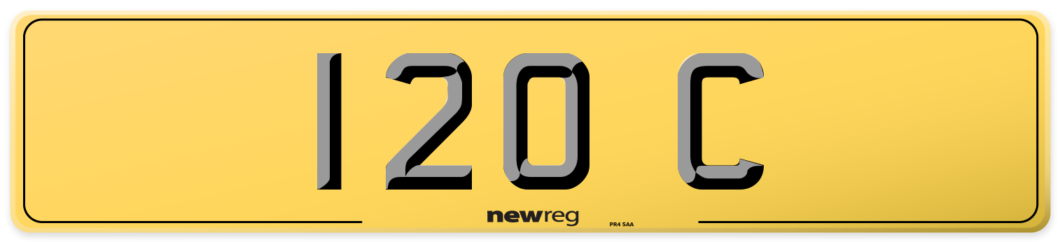 120 C Rear Number Plate