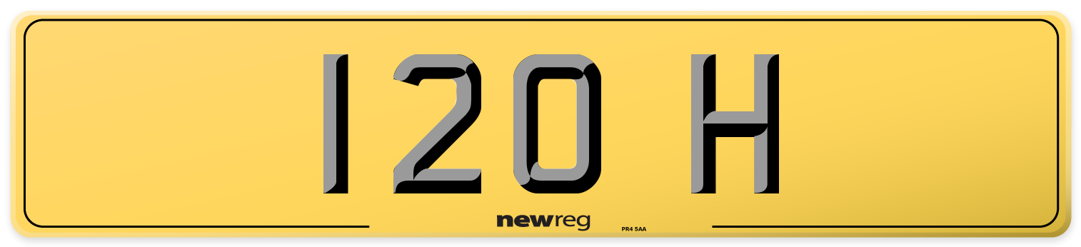 120 H Rear Number Plate