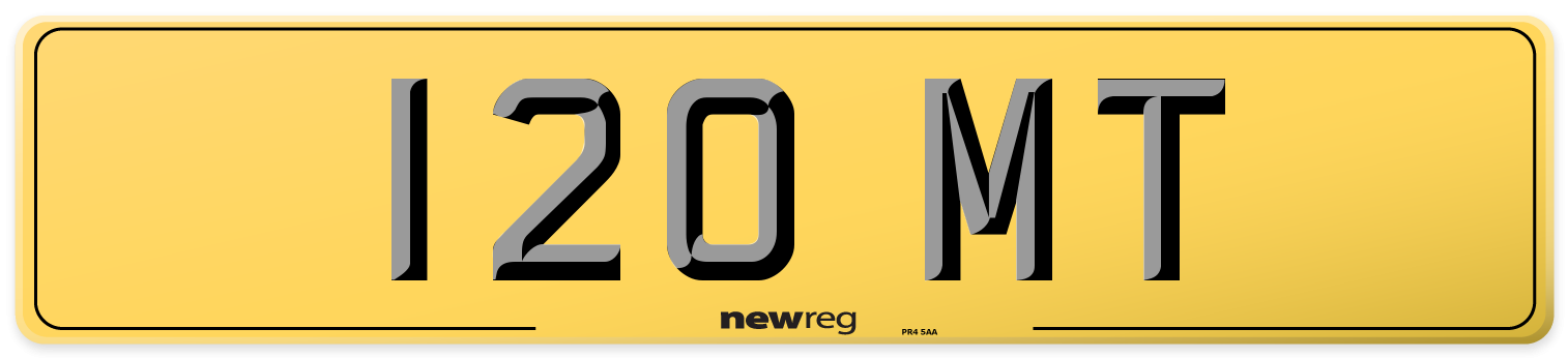 120 MT Rear Number Plate