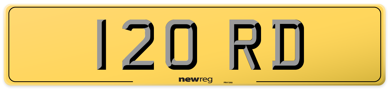 120 RD Rear Number Plate