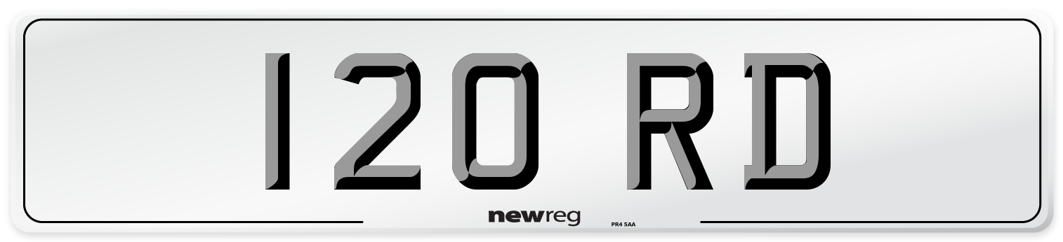 120 RD Front Number Plate