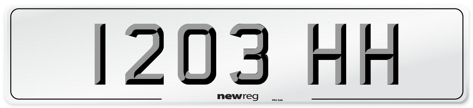 1203 HH Front Number Plate