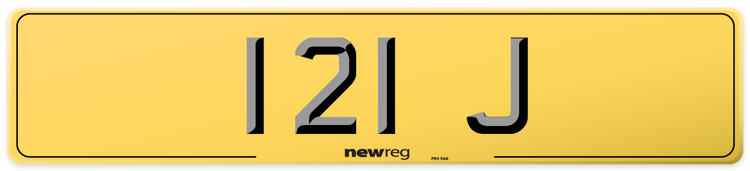 121 J Rear Number Plate