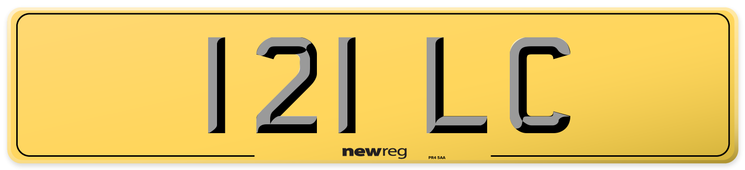 121 LC Rear Number Plate
