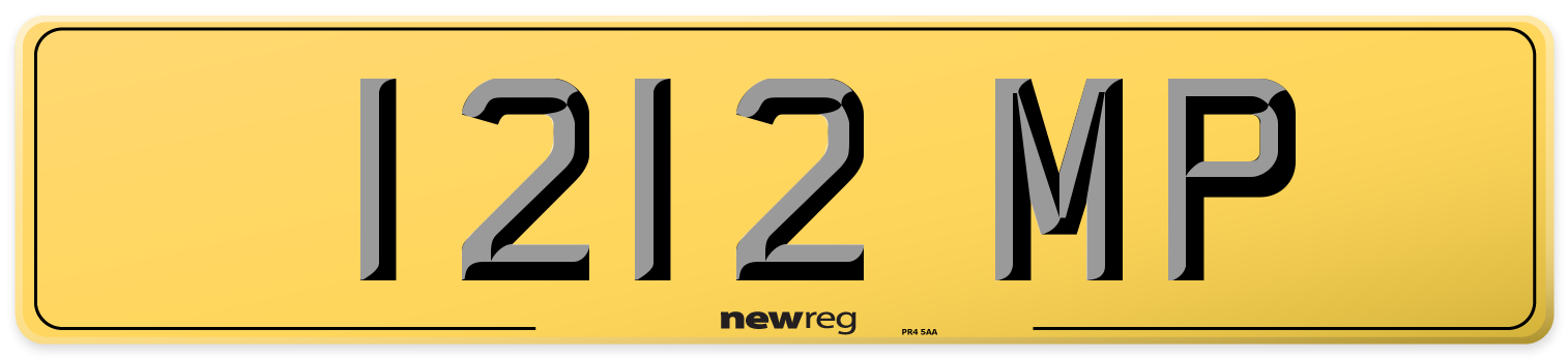 1212 MP Rear Number Plate