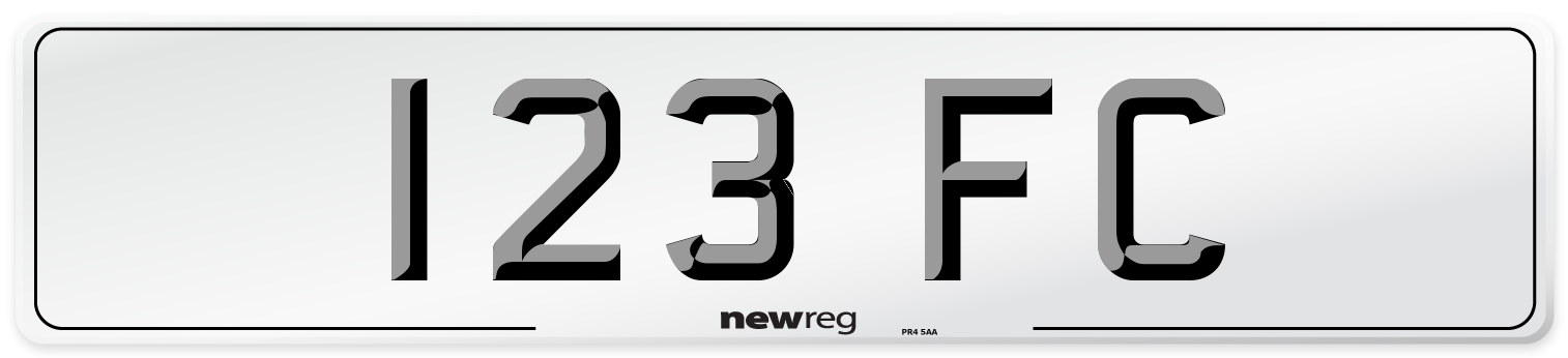 123 FC Front Number Plate