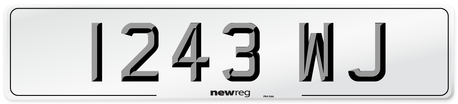 1243 WJ Front Number Plate