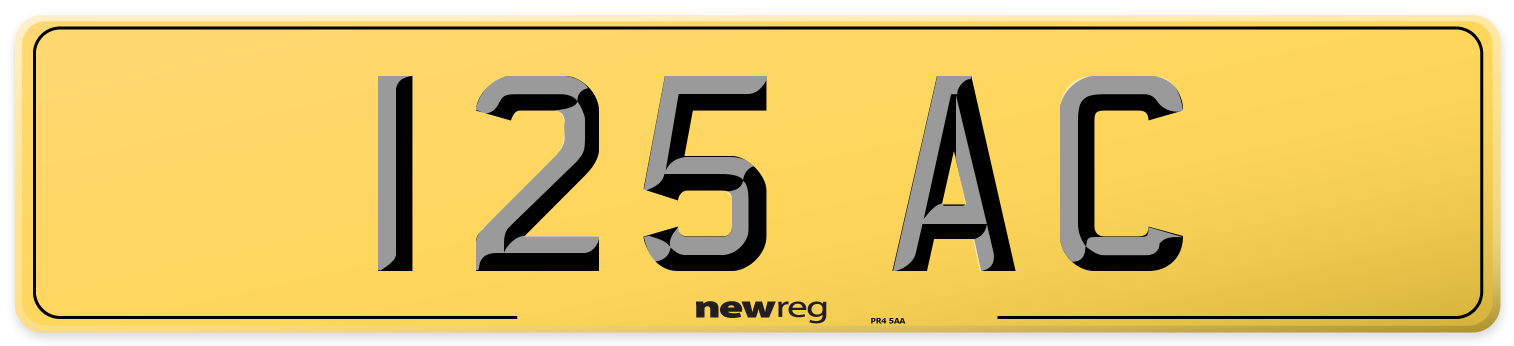 125 AC Rear Number Plate