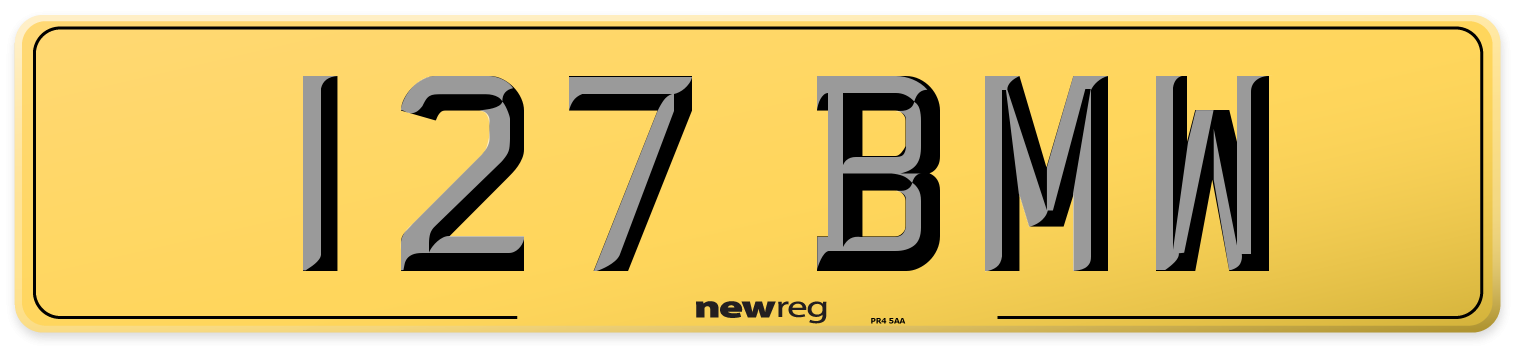 127 BMW Rear Number Plate