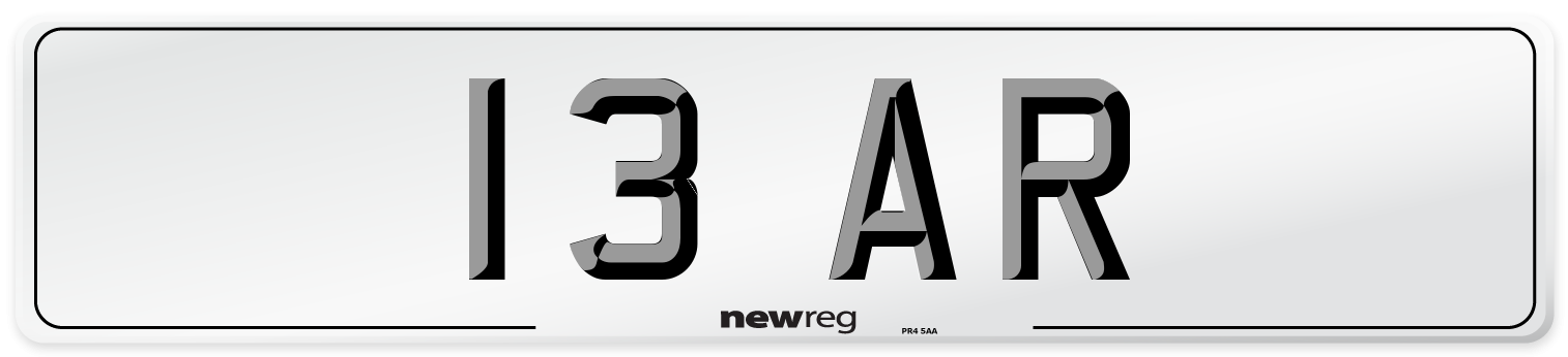 13 AR Front Number Plate
