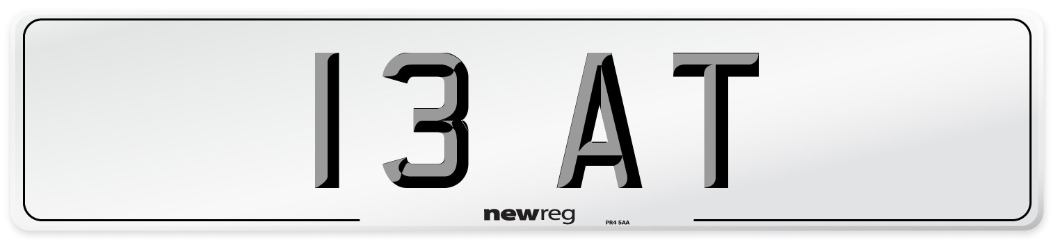13 AT Front Number Plate