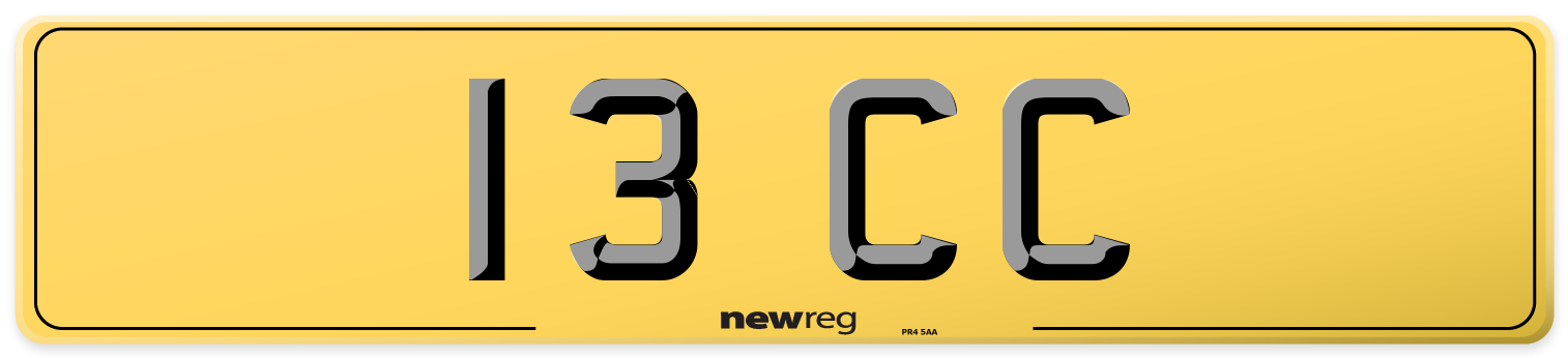13 CC Rear Number Plate