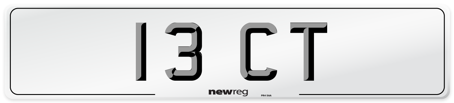 13 CT Front Number Plate