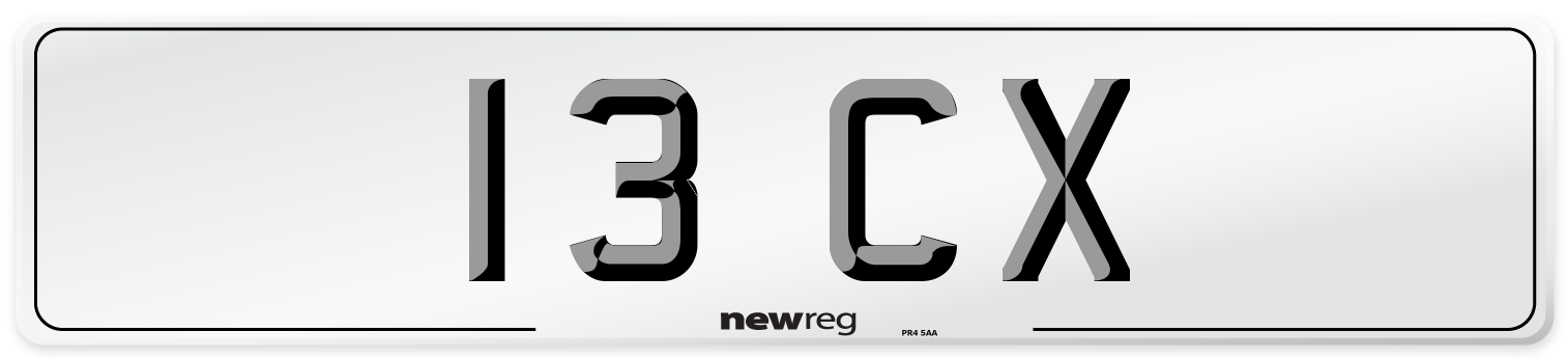 13 CX Front Number Plate