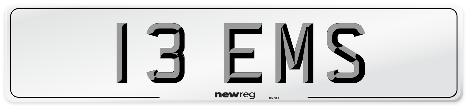 13 EMS Front Number Plate