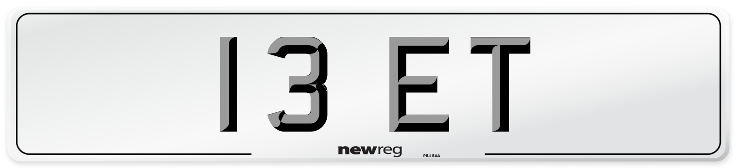 13 ET Front Number Plate