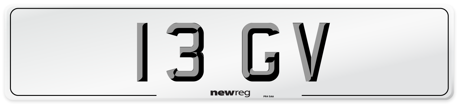 13 GV Front Number Plate