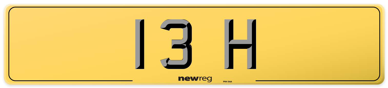 13 H Rear Number Plate