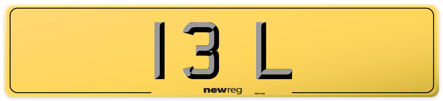 13 L Rear Number Plate