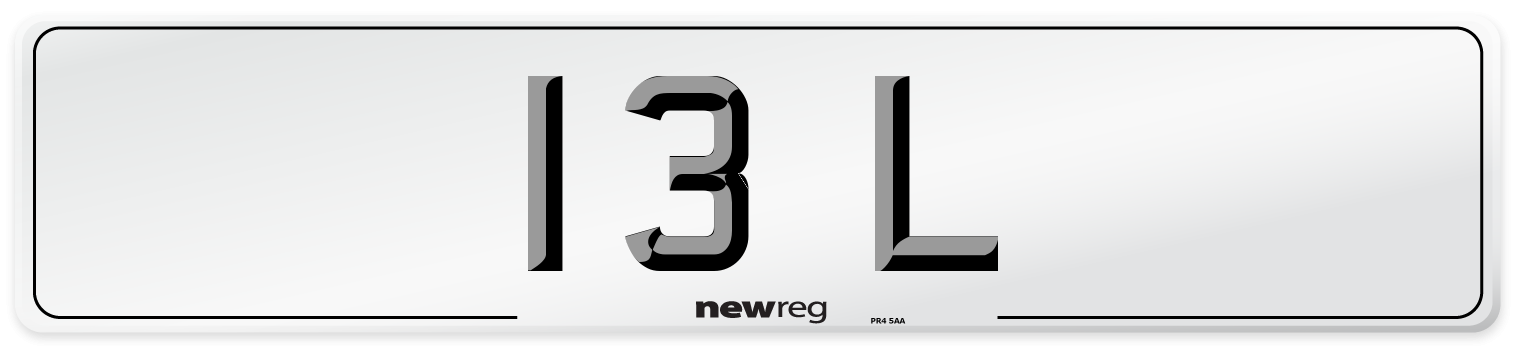 13 L Front Number Plate