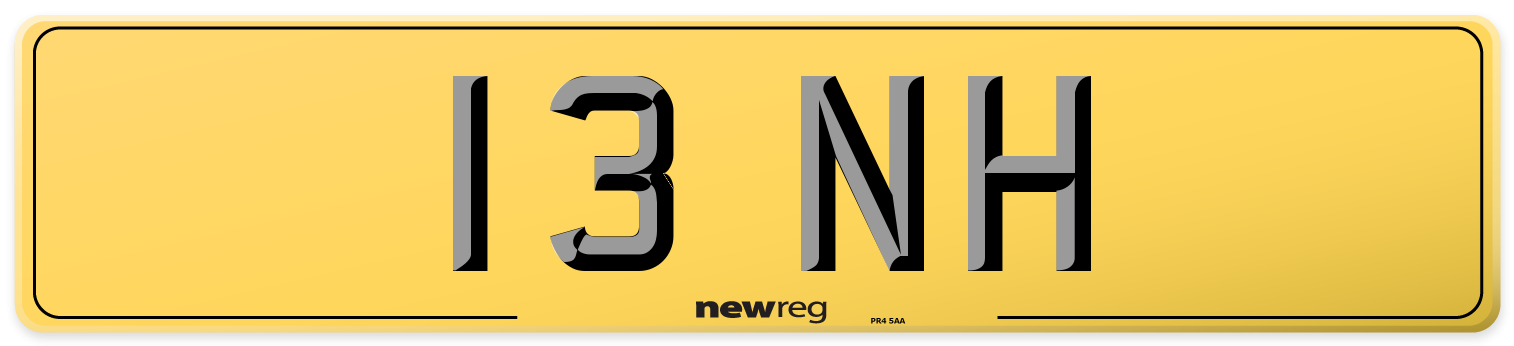 13 NH Rear Number Plate
