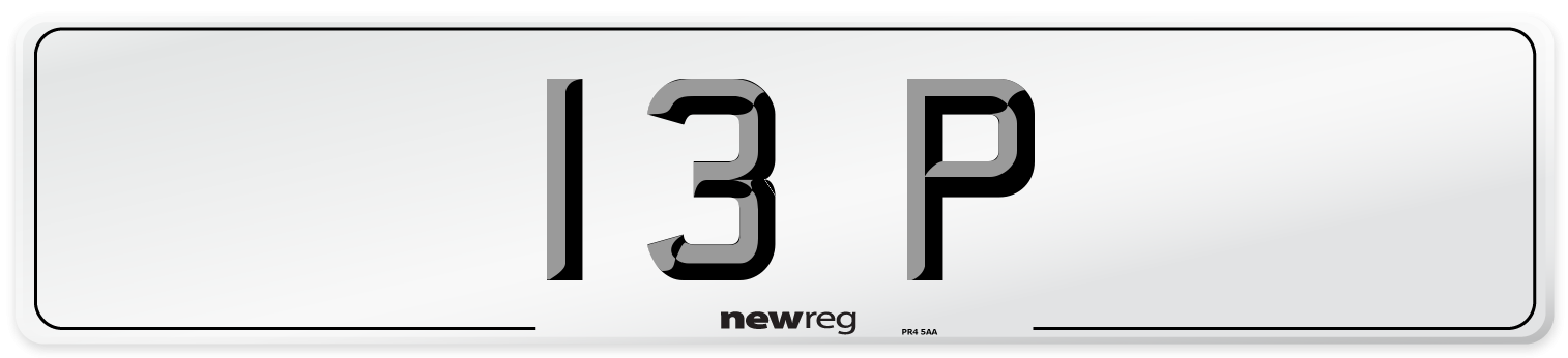 13 P Front Number Plate