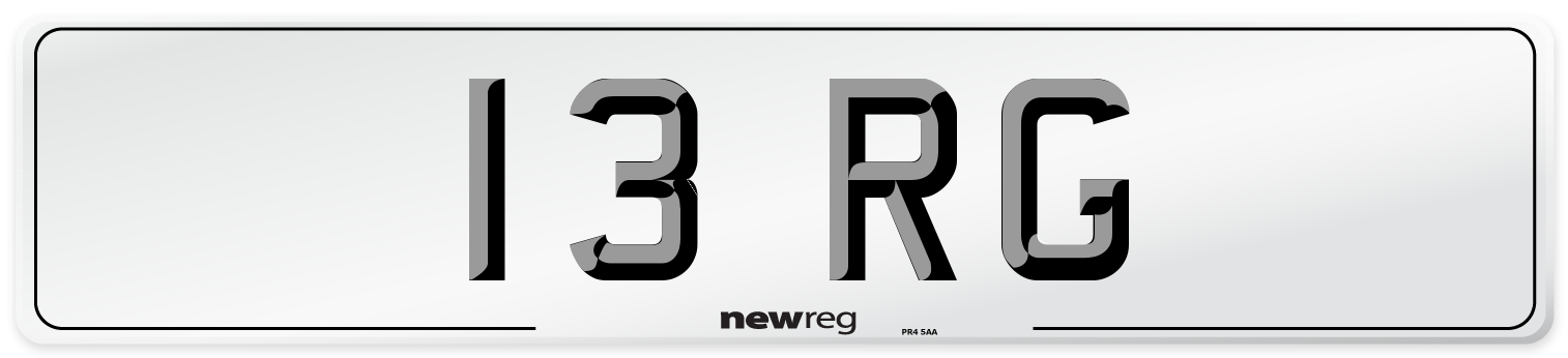 13 RG Front Number Plate