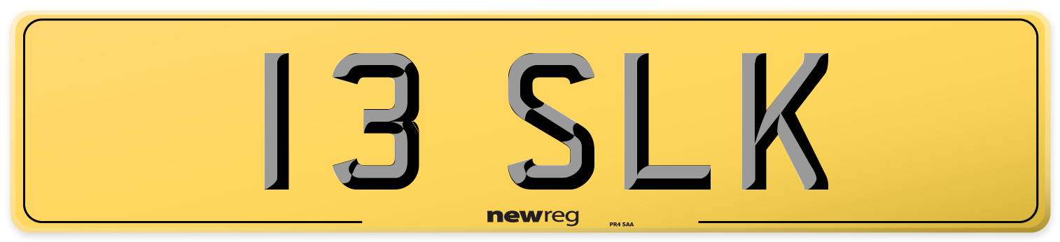 13 SLK Rear Number Plate