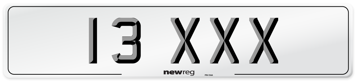 13 XXX Front Number Plate