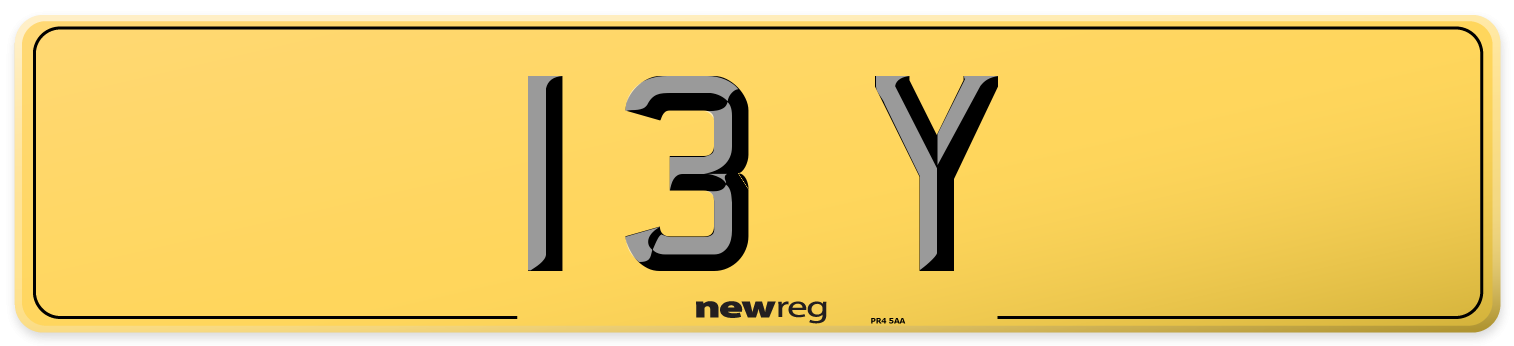 13 Y Rear Number Plate