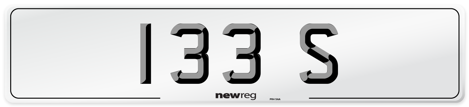133 S Front Number Plate