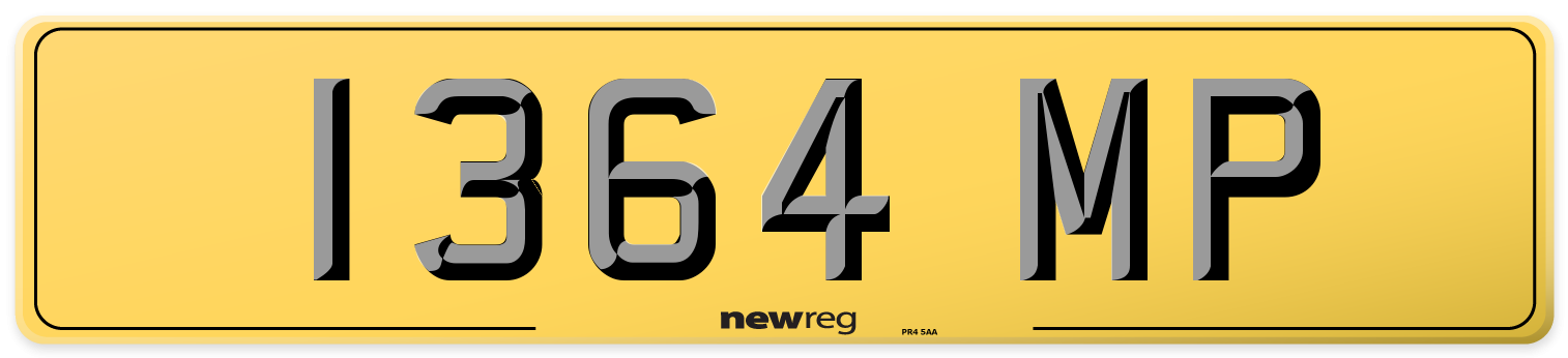 1364 MP Rear Number Plate