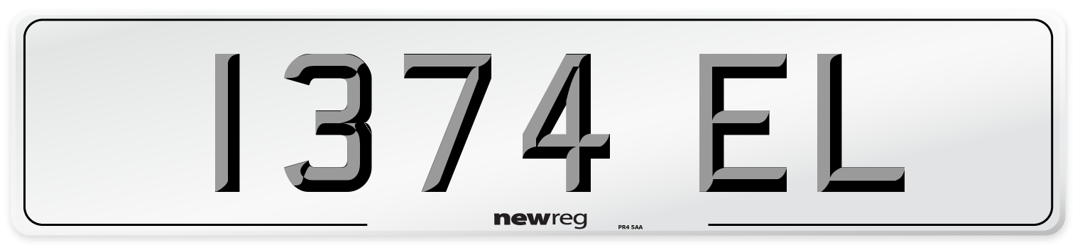1374 EL Front Number Plate
