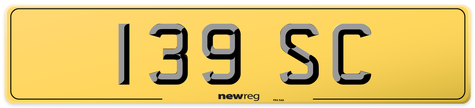 139 SC Rear Number Plate