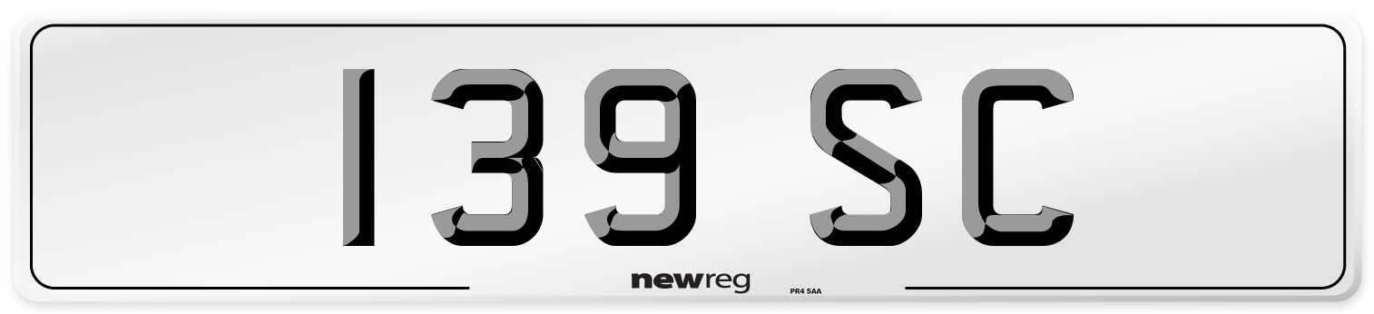 139 SC Front Number Plate