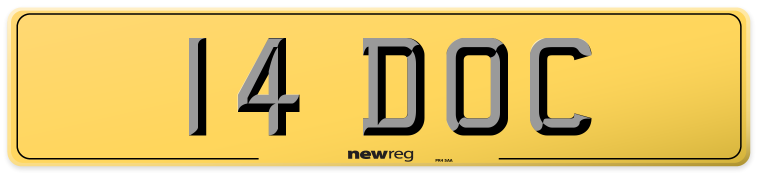 14 DOC Rear Number Plate