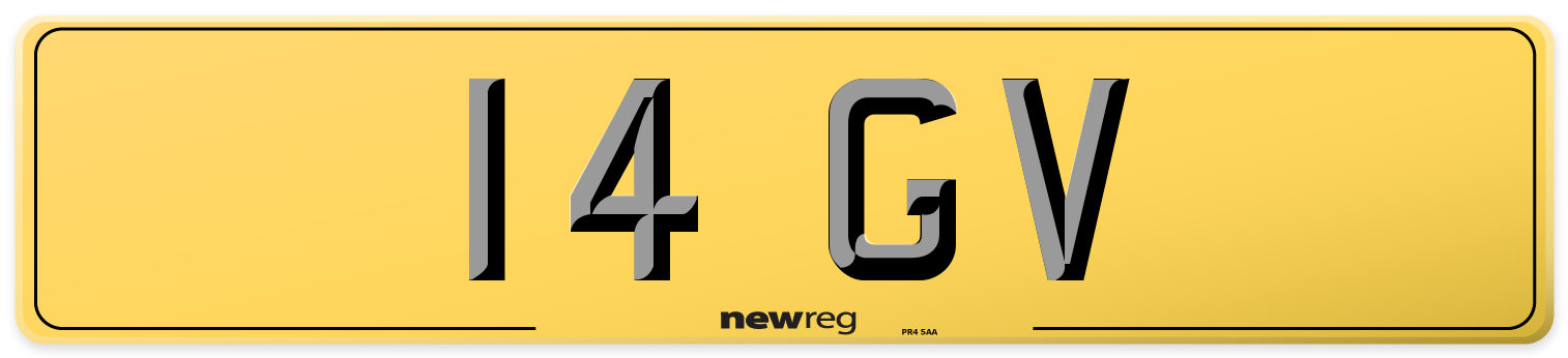 14 GV Rear Number Plate