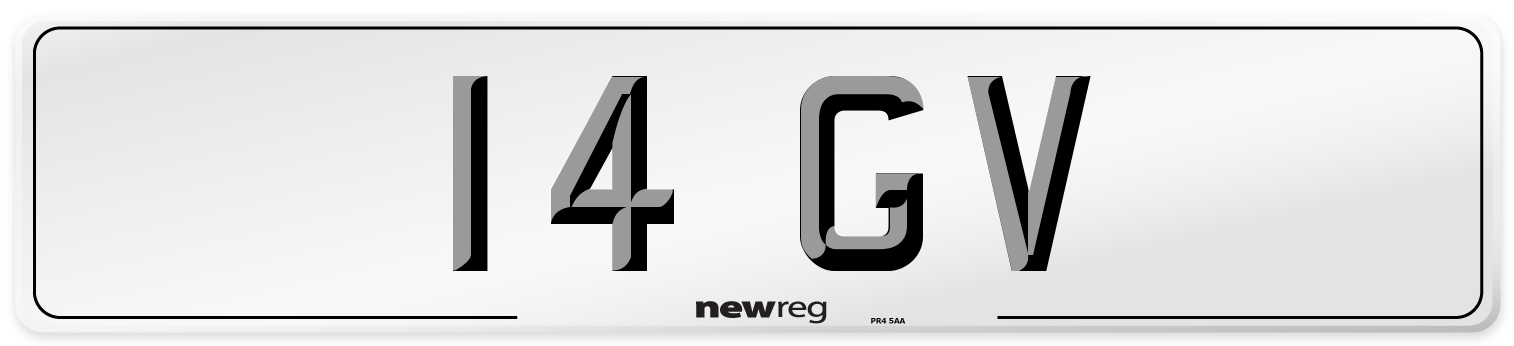 14 GV Front Number Plate