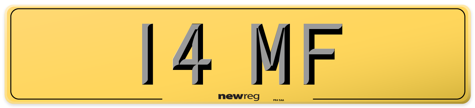 14 MF Rear Number Plate