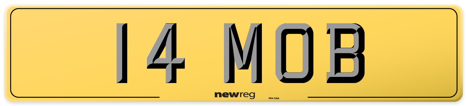 14 MOB Rear Number Plate