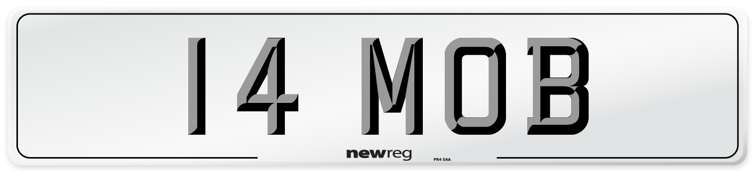 14 MOB Front Number Plate