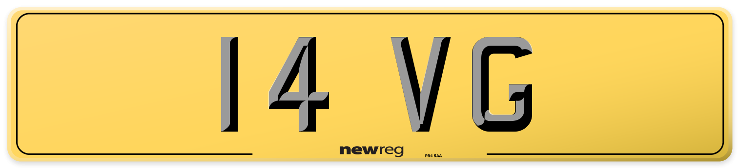14 VG Rear Number Plate