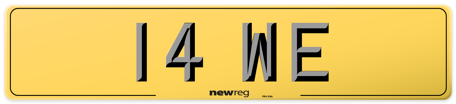 14 WE Rear Number Plate