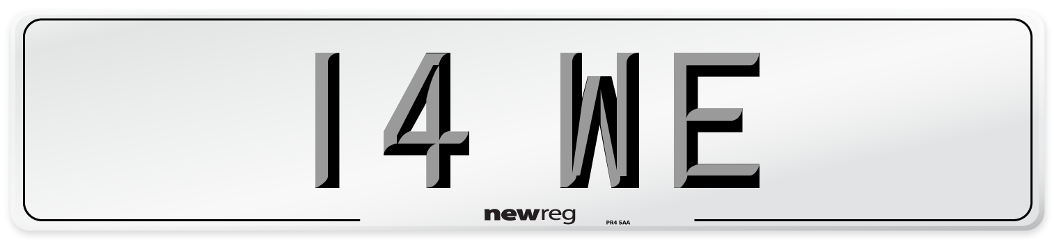 14 WE Front Number Plate