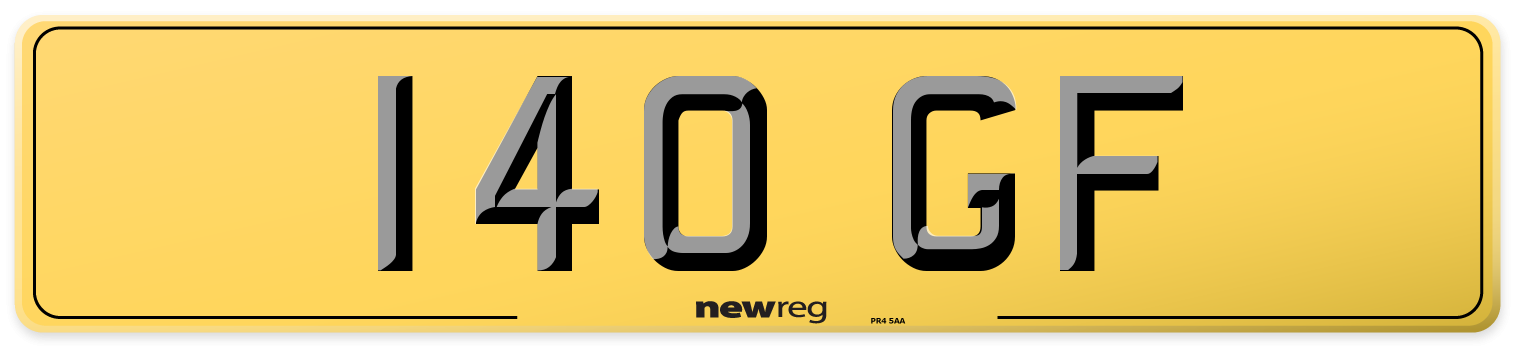 140 GF Rear Number Plate