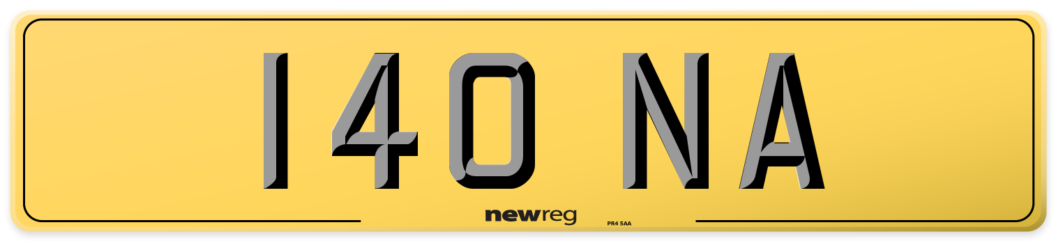 140 NA Rear Number Plate