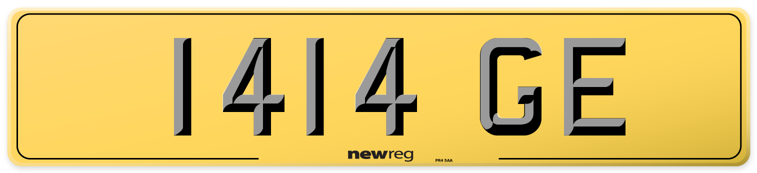 1414 GE Rear Number Plate