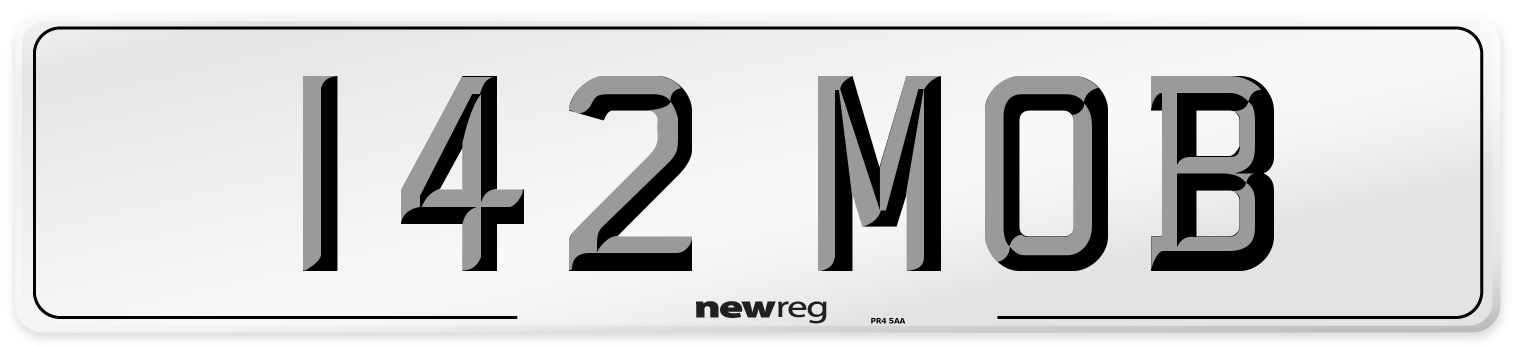 142 MOB Front Number Plate