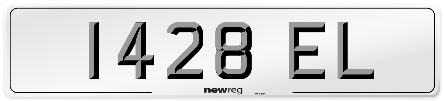 1428 EL Front Number Plate