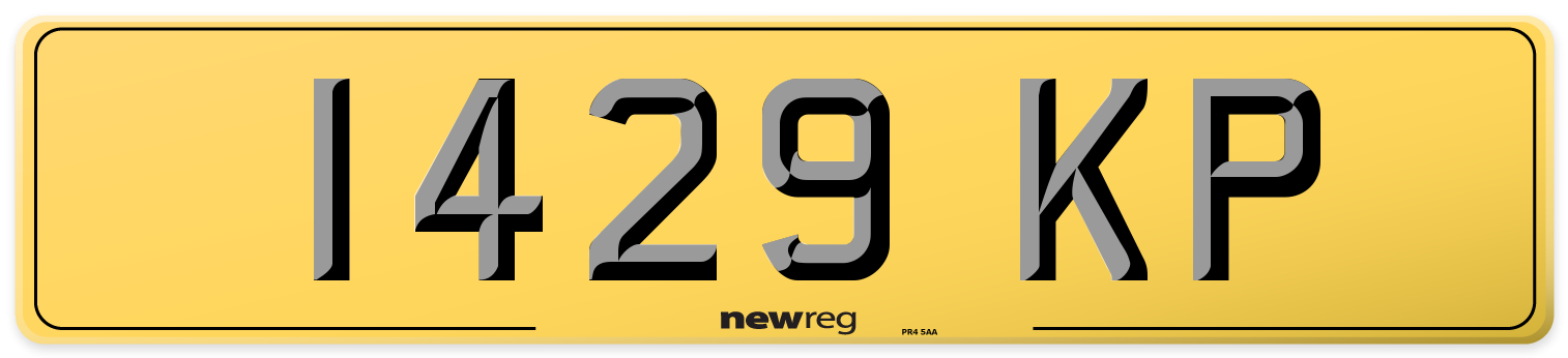 1429 KP Rear Number Plate